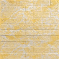 Декоративная 3D панель самоклейка под кирпич Бежевый мрамор 700x770x3мм (062-3) SW-00000694