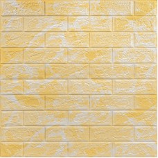 Декоративная 3D панель самоклейка под кирпич Бежевый мрамор 700x770x3мм (062-3) SW-00000694