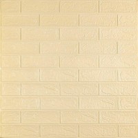 3D панель самоклеющаяся кирпич Бежевый 700x770x3мм SW-00001895