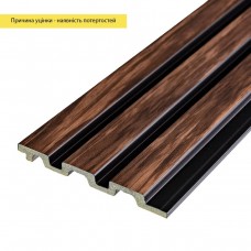Уценка Рейка декоративная PS темный орех 2900х120х12мм SW-00002843