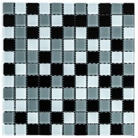 Мозаика из декоративного стекла чёрно-серая 298х298х4,5мм SW-00002369