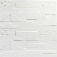 Самоклеящаяся декоративная 3D панель камень Белый битый кирпич 700х770х5мм (180) SW-00000426