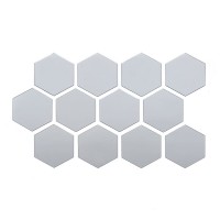 Дзеркальний декор акриловий самоклеючий 80*70мм срібло, 12шт (D) SW-00002511