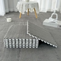 Підлога-пазл плюшевий СВІТЛО-СІРИЙ 30*30*1cm (D) SW-00002080