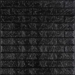3D панель самоклеющаяся кирпич Черный 700x770x3мм (019-3) SW-00000584
